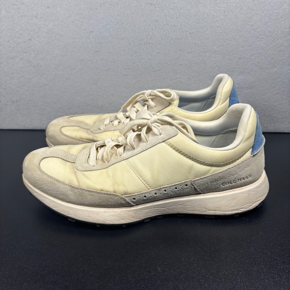 Cole Haan Mens Grand Atlantic Textured Sneakers Ivory/White Gray C38116 Size 12M